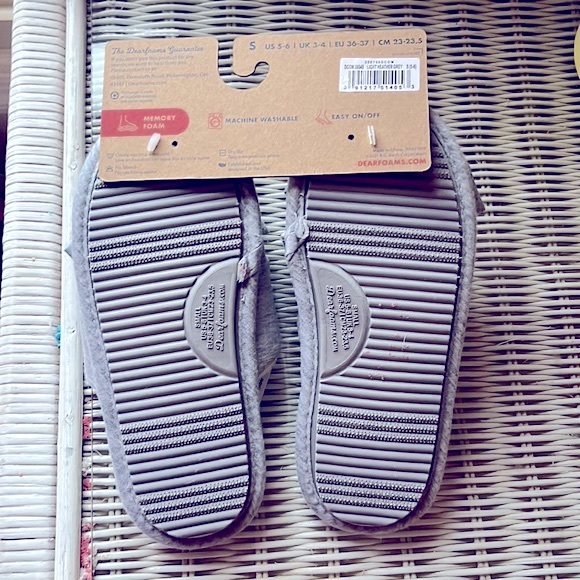 Dearfoams Gray Lydia Pajama Slide With Bow, Women’s Size Small US 5-6/ EU 36-37. - Picture 7 of 7
